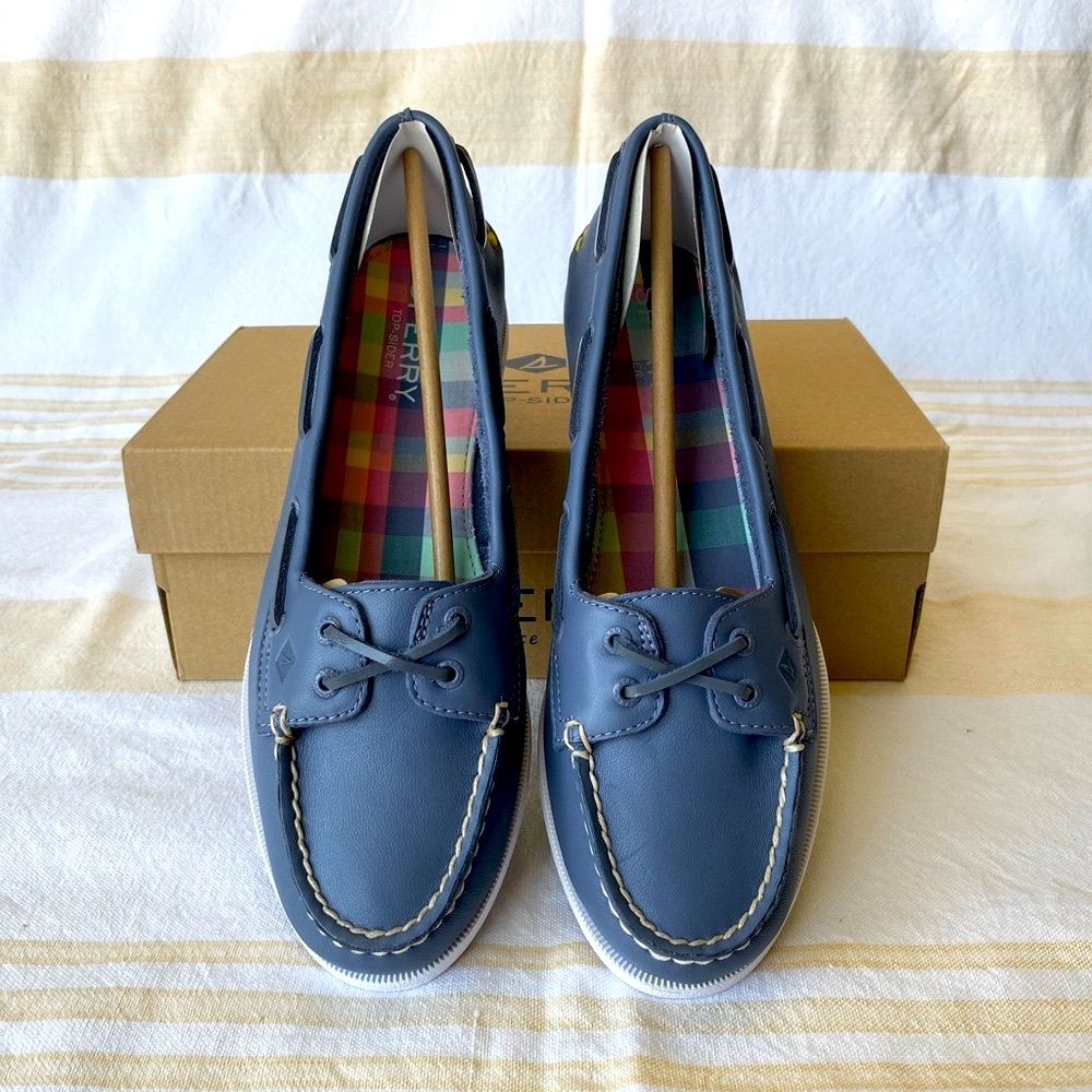 Sperry Women’s Authentic Original Skimmer Boat Shoe Leather Grey New in Box SZ 8